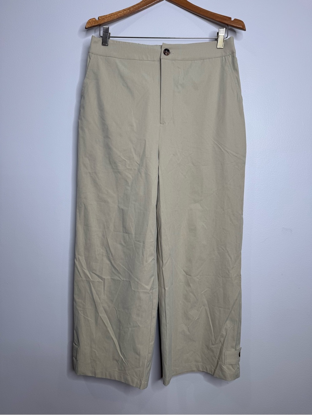 NWT Halara Tan High Rise Wide Leg Pants Minimal Neutral Adjustable Small
